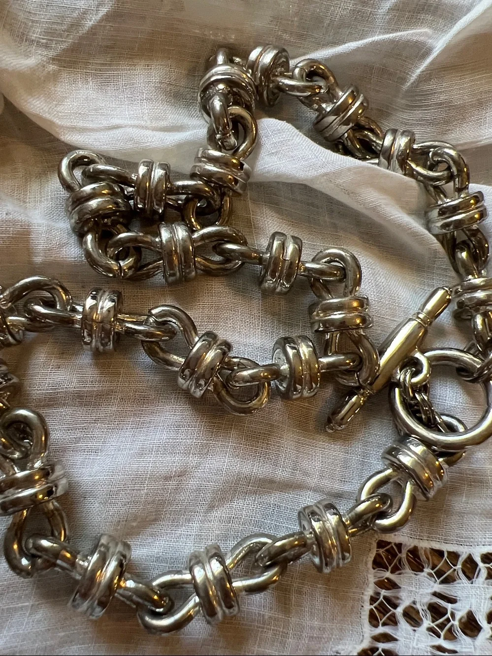 Heavy Sterling Silver plated chunky choker necklace